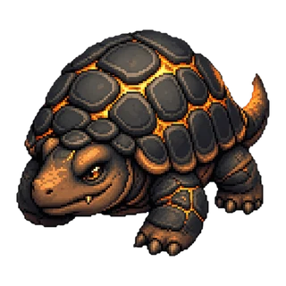 Krael, a heavy tortoise with a plated shell.