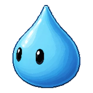 Mep, the tier 1 Water monster, a bright blue droplet.